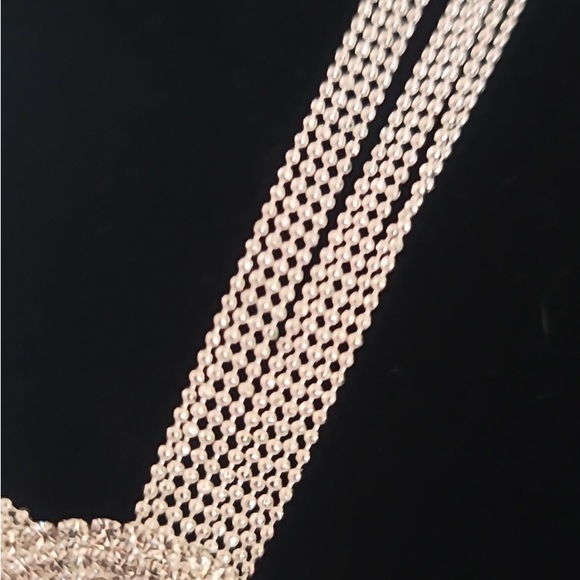 Natasha silver rhinestones long adiustable necklace 18 strands - Picture 7 of 16
